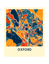 Charger l'image dans la galerie, Affiche cartographique de Oxford - Style Chroma