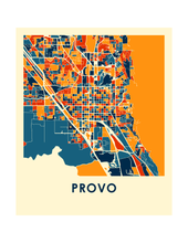 Charger l'image dans la galerie, Affiche cartographique de Provo UT - Style Chroma