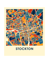 Load image into Gallery viewer, Stockton Map Print - Full Color Map Poster