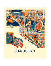 Charger l'image dans la galerie, Affiche cartographique de San Diego - Style Chroma