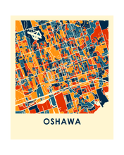 Load image into Gallery viewer, Oshawa Ontario Map Print - Full Color Map Poster