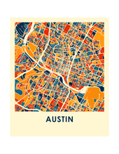 Load image into Gallery viewer, Austin Map Print - Full Color Map Poster