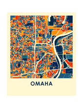 Charger l'image dans la galerie, Affiche cartographique de Omaha - Style Chroma