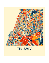 Load image into Gallery viewer, Tel Aviv Map Print - Full Color Map Poster