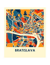 Load image into Gallery viewer, Bratislava Map Print - Full Color Map Poster