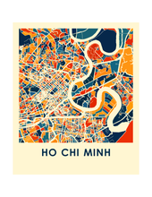 Charger l'image dans la galerie, Affiche cartographique de Ho Chi Minh - Style Chroma