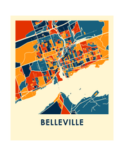 Load image into Gallery viewer, Belleville Ontario Map Print - Full Color Map Poster