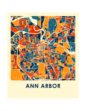 Load image into Gallery viewer, Ann Arbor Map Print - Full Color Map Poster