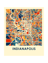Charger l'image dans la galerie, Affiche cartographique de Indianapolis - Style Chroma