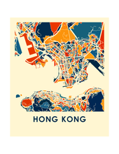 Charger l'image dans la galerie, Affiche cartographique de Hong Kong - Style Chroma