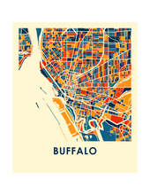 Load image into Gallery viewer, Buffalo Map Print - Full Color Map Poster