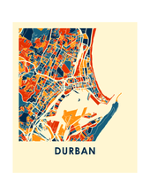 Charger l'image dans la galerie, Affiche cartographique de Durban - Style Chroma
