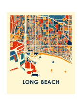 Load image into Gallery viewer, Long Beach Map Print - Full Color Map Poster