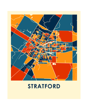 Charger l'image dans la galerie, Affiche cartographique de Stratford ON - Style Chroma