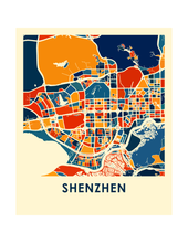 Charger l'image dans la galerie, Affiche cartographique de Shenzhen - Style Chroma