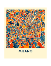 Charger l'image dans la galerie, Affiche cartographique de Milan - Style Chroma