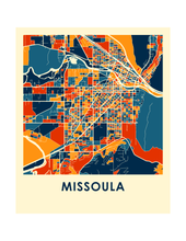 Charger l'image dans la galerie, Affiche cartographique de Missoula - Style Chroma