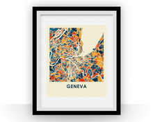 Charger l'image dans la galerie, Affiche cartographique de Genève - Style Chroma