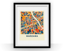 Charger l'image dans la galerie, Affiche cartographique de Warsaw - Style Chroma