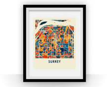 Load image into Gallery viewer, Surrey British Columbia Map Print - Full Color Map Poster