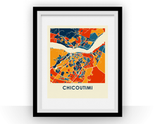 Charger l'image dans la galerie, Affiche cartographique de Chicoutimi Quebec - Style Chroma
