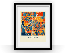 Load image into Gallery viewer, Red Deer Alberta Map Print - Full Color Map Poster