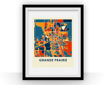 Load image into Gallery viewer, Grande Prairie Alberta Map Print - Full Color Map Poster