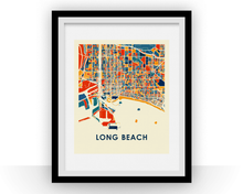 Load image into Gallery viewer, Long Beach Map Print - Full Color Map Poster