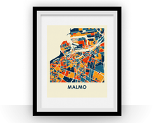 Charger l'image dans la galerie, Affiche cartographique de Malmo - Style Chroma