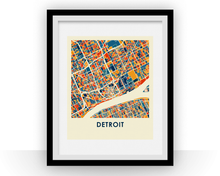 Load image into Gallery viewer, Detroit Map Print - Full Color Map Poster