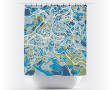 Load image into Gallery viewer, Bern Map Shower Curtain - switzerland Shower Curtain - Chroma Series