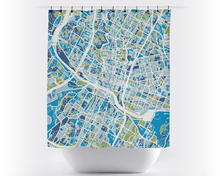 Load image into Gallery viewer, Austin Map Shower Curtain - usa Shower Curtain - Chroma Series