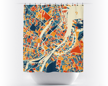 Load image into Gallery viewer, Copenhagen Map Shower Curtain - denmark Shower Curtain - Chroma Series