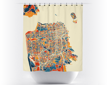 Load image into Gallery viewer, San Francisco Map Shower Curtain - usa Shower Curtain - Chroma Series