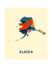 Load image into Gallery viewer, Alaska Map Print - Full Color Map Poster