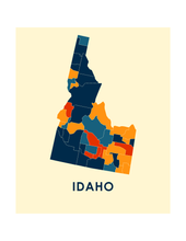 Charger l'image dans la galerie, Affiche cartographique de Idaho - Style Chroma