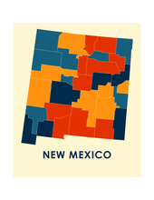 Load image into Gallery viewer, New Mexico Map Print - Full Color Map Poster