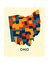 Load image into Gallery viewer, Ohio Map Print - Full Color Map Poster