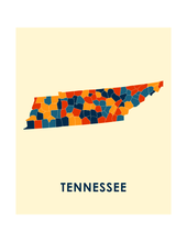 Load image into Gallery viewer, Tennessee Map Print - Full Color Map Poster
