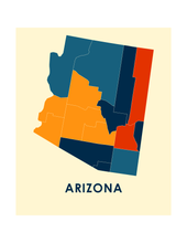 Load image into Gallery viewer, Arizona Map Print - Full Color Map Poster