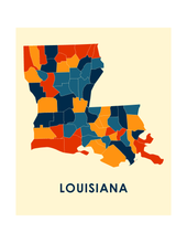 Load image into Gallery viewer, Louisiana Map Print - Full Color Map Poster