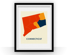 Load image into Gallery viewer, Connecticut Map Print - Full Color Map Poster