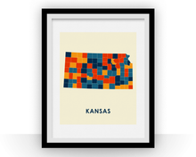Charger l'image dans la galerie, Kansas Map Print - Full Color Map Poster