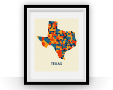 Load image into Gallery viewer, Texas Map Print - Full Color Map Poster