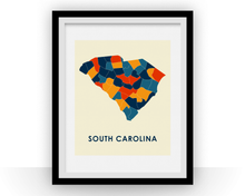 Load image into Gallery viewer, South Carolina Map Print - Full Color Map Poster