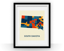 Load image into Gallery viewer, South Dakota Map Print - Full Color Map Poster