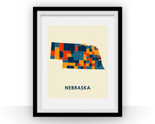 Load image into Gallery viewer, Nebraska Map Print - Full Color Map Poster