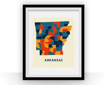 Load image into Gallery viewer, Arkansas Map Print - Full Color Map Poster