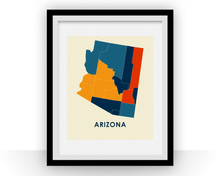 Load image into Gallery viewer, Arizona Map Print - Full Color Map Poster