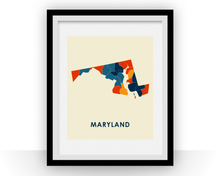 Charger l'image dans la galerie, Maryland Map Print - Full Color Map Poster